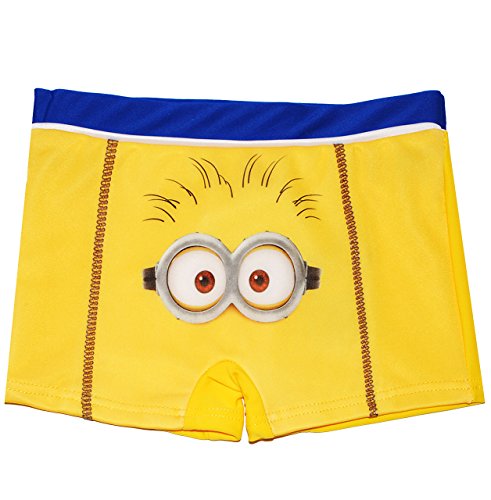 Preisvergleich Produktbild Badehose / Badeshorts - " Minion Gesicht - Ich einfach unverbesserlich " - Größe 8 bis 9 Jahre - Gr. 134 bis 140 - für Jungen Kinder Badepants - Boxershorts Shorts mit Bein - Pants - Minions / Mark Dave Stuart Bob Kevin - Despicable Me - Boxer / Badebekleidung - Badepanty