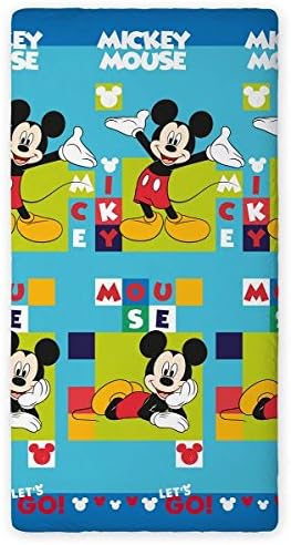 New-New!!! Fitted Sheet Blue MICKEY MOUSE, 90 CM x 200 CM 100% Cotton