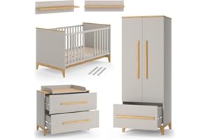 VitaliSpa Set de Chambre d'enfant Malia, Chêne Cachemire, 5 pièces