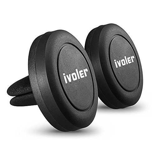 [2 Pezzi] iVoler Super Mini Supporto Auto Smartphone Magnetico Porta Cellulare Auto del Ventilatore Universale per iPhone X / 8 / 8 Plus / 7 / 7 Plus / 6(s) / 6(s) Plus / SE / 5s / 5, Samsung Galaxy S9 / S9+ / S8 / S8+ / S7 / S7 Edge / S6 / S5 / J5 / A5, Asus Zenfone 3 / 4, Huawei, Google Nexus, LG, Nokia, Blackberry, Xiaomi, Lenovo, HTC, ecc. - Nero