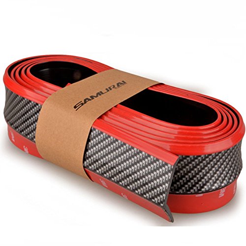 Parachoques de ajuste universal para la parte delantera, los alerones, los faldones laterales y el techo del coche, hecho de cinta de carbono, de color rojo y negro y 100% impermeable