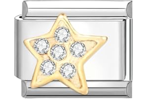 Urijk Modular for Italian Charm- 9mm Traditional Classic Type Modular Charm for Italian Style Stainless Jewelry Module Steel 25 Styles 9mm To Match Freely Modular for Italian Charm