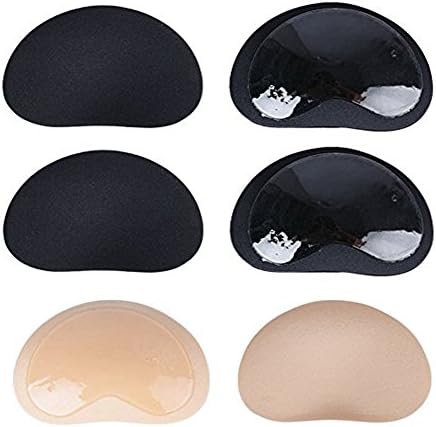 BIU 3 Pair Sponge Inserts Pads Breast Enhancer Push Up Bra Self Adhesive Inserts Silicone Pads Flat Chest for a b c d cup bra Swim Suit Bikini