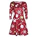 Produktbild Soupliebe Damen Weihnachten Weihnachten Santa Skater Damen Schneemann Swing Dress Abendkleider Cocktailkleid Partykleider Blusenkleid