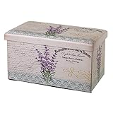  Puff Plegable provenzal Lila de PU para salón France - LOLAhome