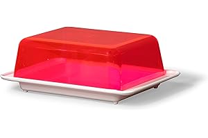 Kimmel Mantequera, Plástico, Blanco/Transparente Rojo