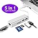 Produktbild USB C-Hub, 5 zu 1 Typ C zu RJ45 Gigabit Ethernet LAN Netzwerk Hub, mit 2 USB3.0 Ports, 1000M Ethernet Port und SD / TF Kartenleser USB C Adapter für MacBook Pro 2017, Dell XP S13 und Chromebook Pixel (Sliver)