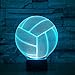 Produktbild Illusion Stimmungslicht Nachttischlampe,Volleyballfür Kinder Nachttischlampe Berührungsschalter 7 Farbwechsel Weihnachtsgeschenk Visuelles Stereo 3D Des Studenten 3D Des Sportballs