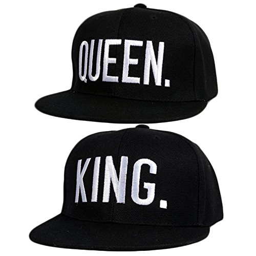 Sinto 2 pezzi Protezione UV Regolabile Berretti da baseball / Amanti Coppie Cappellini da baseball con Regina e Re Lettera