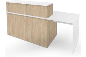 OFILIKE. Mostrador de Recepción Apolo. Mostrador Adaptado para Minusválidos, Lado Izquierdo Oficina, Tienda, Clínica (160+60 cm)