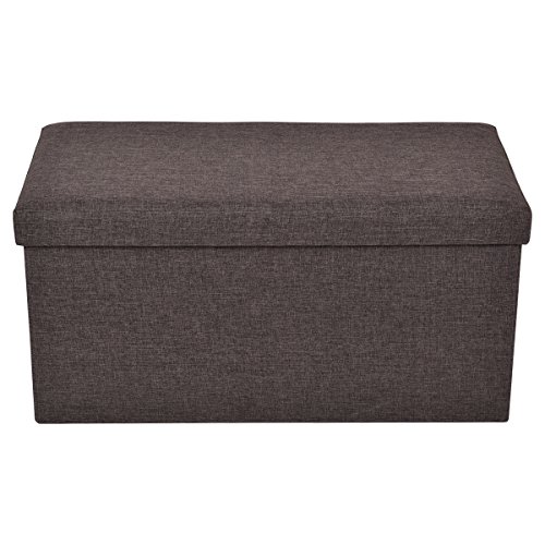 Costway Sitzhocker mit Stauraum Sitzwürfel Sitzbox Sitzbank Aufbewahrungsbox Ottomane faltbar Farbwahl 76x38x38cm (braun) - 2