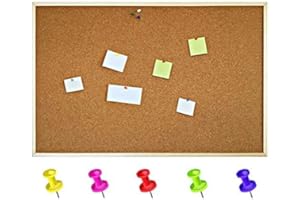 Creative Home 120 x 90 cm (+/- 3 cm) XXL Grande Tablero de Corcho Pizarra | para Anuncios con Marco Grueso de Madera de Pino Pared | Hecho en UE Oficina, Colegio, Dormitorio y Hogar