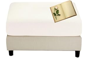 Miecoae Copri Pouf Elasticizzato Rettangolare Quadrato Copri Pouf Fodera Poggiapiedi 50 60 70 80 CM Fodere Coprisgabello Blu/Grigio, Copertura per Sgabello (Color : #5, Size : 45-55cm/18-22in)