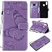 Produktbild JINXIUCASE Handyhülle Fall, Huawei Y9 2019 Hülle, Schmetterlingsblume Blumenmuster PU Leder Geldbörse Tasche mit Trageschlaufe für Huawei Y9 2019 / Enjoy 9 Plus (Farbe : Lila)