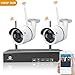 Price comparison product image Home Security Camera Systems, GWSECU Expandable 4CH 1080P Wireless CCTV Surveillance System Video Equipment with 2PCS 960P Outdoor Weatherproof Network Cameras, Motion Sensor, Remote View, No HDD