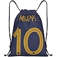 EZB Football Legend Mbappe Drawstring Bag | 36x30cm Midi Sized Backpack | Multi-Use: Sports Kits, PE Kits, Gym, Lunch, Holiday, Beach, Soccer Pump Bag | Mbappe Bag