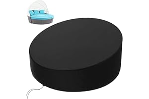 KEKAFU Sun Island Cover Waterproof, 420D Protective Case with Adjustable Tie Down Strap, Protective Film for Spring, Summer, Autumn and Winter - Black (230 x 90-50 cm)