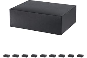 PKGMAGIC 10 Boîtes Cadeaux Vide 19,05 x 13,97 x 6,35 CM Noir Boîtes Cadeaux avec Couvercles,Boîtes Cadeaux Vrac pour Mariage,Anniversaire,Boîtes de Proposition Groomsman pour Les Cadeaux Légers