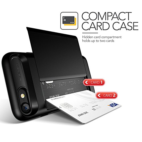 Funda iPhone 8  iPhone 7 para Targeta VRS Design   Carcasa Protector  Negro  Funda Billetera Choque Absorci  n Doble Capa  New Damda Glide  para Apple iPhone 8  2017   iPhone 7  2016 