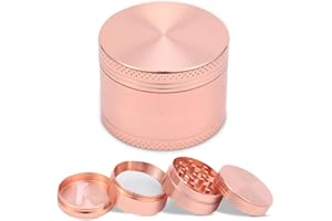 GENERISCH Grinder/Crusher | 4-teiliges Set aus hochwertigem Edelstahl | 50mm | Gewürze Tabakwaren Spices Kräuter (Rose)