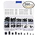 Produktbild WINGONEER 200pcs M3 M4 M5 M6 M8 Knopf Kopf Sechskantschraube Schrauben Schrauben Muttern Sortiment Kit mit Box, 12,9 Grad Kohlenstoffstahl, Black Oxide Finish