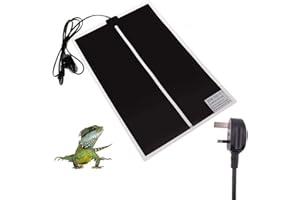 NEKOSUKI Reptile Heating Mat, 20W 16.5x11 inch Waterproof Reptile Heat Pad Under Tank Terrarium with Temperature Control, Safety Adjustable Reptile Heat Mat for Turtle, Tortoise, Snakes, Lizard, Gecko