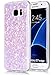 Produktbild Samsung Galaxy S7 Edge/G935F/S7 Edge Duos Hülle Glitzer [Rosa] ISENPENK Durchsichtig Samsung Galaxy S7 Edge/G935F/S7 Edge Duos with dual-SIM Hülle Silikon Transparent,Ultra Slim TPU Liquid Glitter Glänzend Bling Fließen Flüssig Flüssigkeit,Schutzhülle Muster Handy Hülle Tasche