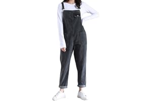 Tomwell Salopette Jean Femme sans Manches avec des Poches Ample Taille Normal Casual Sport pour Combinaison Bodysuit Pantalon Denim Casual Boyfriend Overalls Jumpsuit Trousers