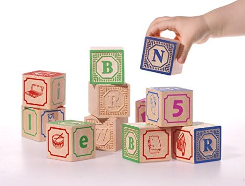 English ABC blocks, Embossed wooden blocks Alphabet