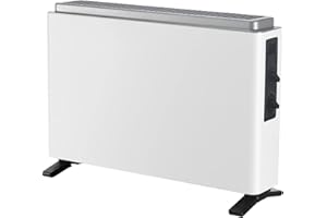 Midea NDK20-21AE Stufetta Elettrica Basso Consumo Termoconvettore Elettric Slim Termostato Regolabile Stufa Elettrica 2000W, 3 Livelli di Potenza, Silenzioso, Bianco