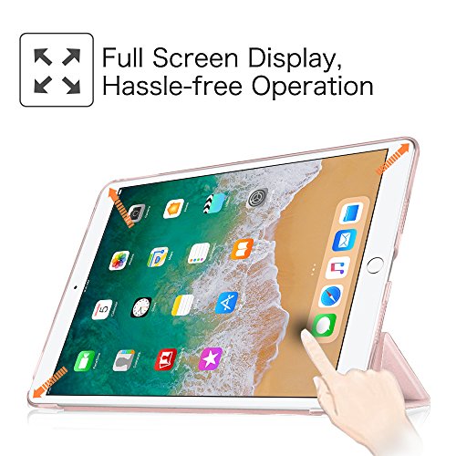 Fintie iPad Pro 10.5 Hülle – Ultradünn Superleicht Schutzhülle mit Lichtdurchlässig Rückseite Abdeckung Smart Cover Tasche mit Auto Schlaf / Wach und Standfunktion für Apple iPad Pro 10,5″ Zoll Display 2017 Neue Modell, Roségold - 7