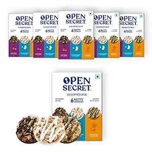 Open Secret 36 Chocolate & Dry Fruit Cookies | Protein & Fiber Packed | Healthy Snacks Food | Immunity Boosting Nuts & Oats | No Added Maida | Unjunked Diet Biscuit | Assorted Combo (6 x 6 Boxes Pack)