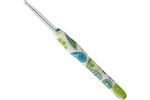 ‎COOPAY Coopay Häkelnadel 4,5 mm, 1 Stück Ergonomisch Häkelnadeln mit Solide Metall Häkeln und Gummigriff, Häkelnadeln Griff mit Schön Blume für Anfänger, Bequem TPR Griff Hakennadel für Arthritische Hände