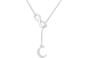 SAMINO Colliers pour Femmes,Collier Illimité Lettres A-Z Initiales Réglable 47+4.5cm pour Femmes Filles Sœurs Amies Fête des Mères Cadeau Maman Cadeaux D'anniversaire Noël Remise Diplôme