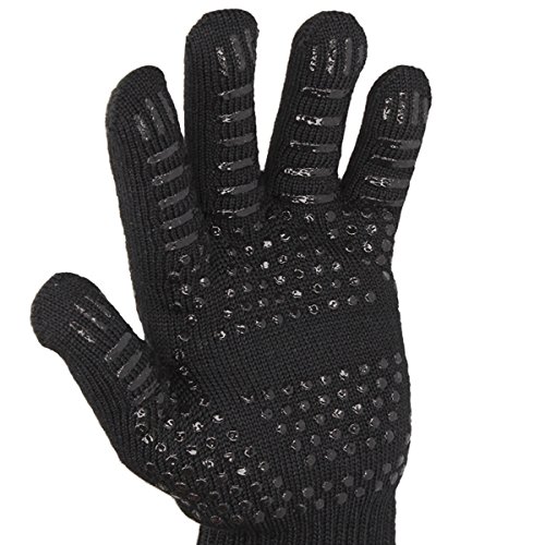 Feuermax BBQ Grillhandschuhe (2er Set) Ofenhandschuhe Kaminhandschuhe – extremer Hitzeschutz bis 500°C – mit Anti-Rutsch Beschichtung für eine sichere Verwendung - 5