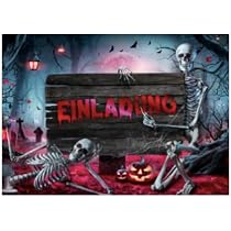 Merz Designkarten – 12 Halloween Einladungskarten Mit Vorgedrucktem Text & Umschlägen