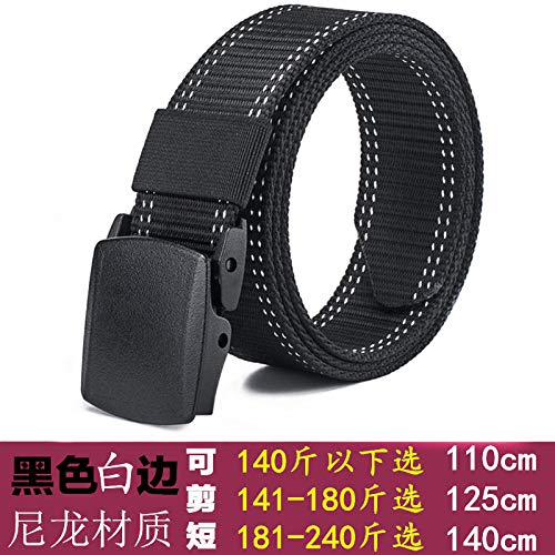 Preisvergleich Produktbild Svyioo Taktischer Gürtel Unisex Nylon Segeltuch Lässig Automatische Schnalle Kunststoffschnalle Jugend Outdoor Student Schwarzes Netzgewebe 125cm A415