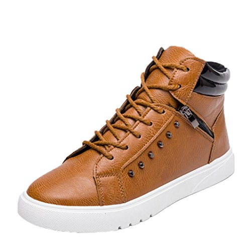 Preisvergleich Produktbild Herren Sneakers Btruely Outdoor Schuhe Männer Freizeitschuhe Winter Plattenschuhe Wanderschuhe Anti-Skidding Schuhe High Top Schuhe (43, Gelb)
