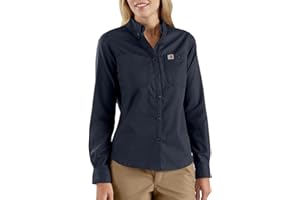 Carhartt Damen Rugged Professional Long Sleeve Shirt - Schmutzabweisendes langärmliges Hemd aus mittelschwerem Stoff