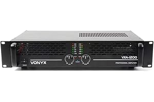 VONYX VXA-1200 MKII Professional DJ Power Amplifier 2 Channel Stereo & Bridge Mode PA Amp, 19 Inch Rack Mount, 1200W Peak, RCA & 6.3mm Inputs, NL2 Connectors