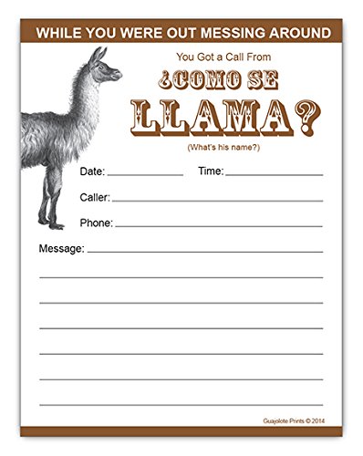 Guajolote Prints - Como Se Llama Notepad - 4 X 5.25 inch, 50 sheets - Funny Office Gift for Coworkers, Boss, Teacher and Friends - To Do Lists, Reminders, Memos for Home, Work, School