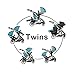 Duellette 21 BS Twin Double pushchair stroller Buggies Tandem 2 seat units, 2 Footmuffs and 2 rain covers, by Kidz Kargo Silver Chassis Teal Mist