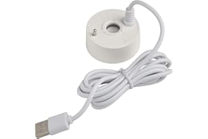 Oniissy Ultraschall-Nebelmacher, USB-betriebener Wasserbrunnen-Zerstäuber mit 1,4 m Kabel für Aquarium, Innen- und Außenbereich, Heimbüro, Dekoration (weiß)