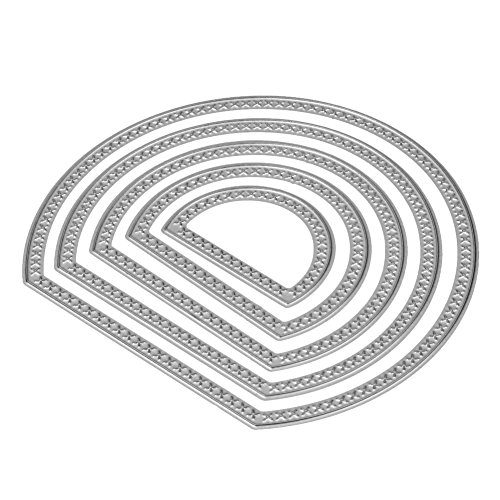 Amazingdeal365 Halbkreis Metall Form Stanzschablonen Schablonen Schneiden DIY Dekor Sammelalbum Karten Buchzeichen Lesezeichen als Geschenk für Freunde Geburtstag Kinder,Kindergarten Hobby Schule Handarbeit Unterricht usw. Ein tolles Geschenk!
