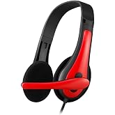 Frisby FHP-125R Above-Ear Black-Red Headphone with Microphone