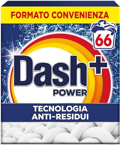Dash Detersivo Per Bucato In Polvere, 66 Lavaggi, Tecnologia anti residui, rimuove le macchie, efficace a cicli brevi e a freddo