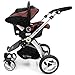 i-Safe System - Hot Chocolate Trio Travel System Pram & Luxury Stroller 3 in 1 Complete With Car Seat + Rain Covers