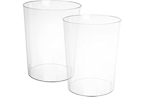 Aazon.co: Okllen 2 Pack Plastic Waste Basket, Clear Round Trash Can - View #13