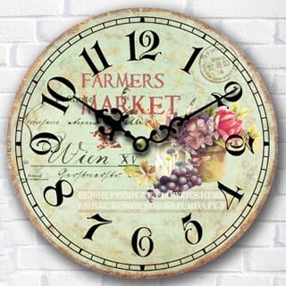 Buggy Round Decorative Wall Clock-Shabby Chic Floral Patchwork Clock - Vintage Wall Clocks for Living Room, Bedroom and Kitchen - Multi-Coloured Cute Retro Style Clock Wall ,12inches 30CM