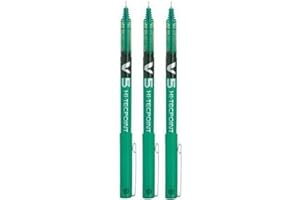 Pilot BX-V5 Hi-Tecpoint Lot de 3 stylos à bille Pointe extra fine 0,5 mm Trait 0,3 mm Vert